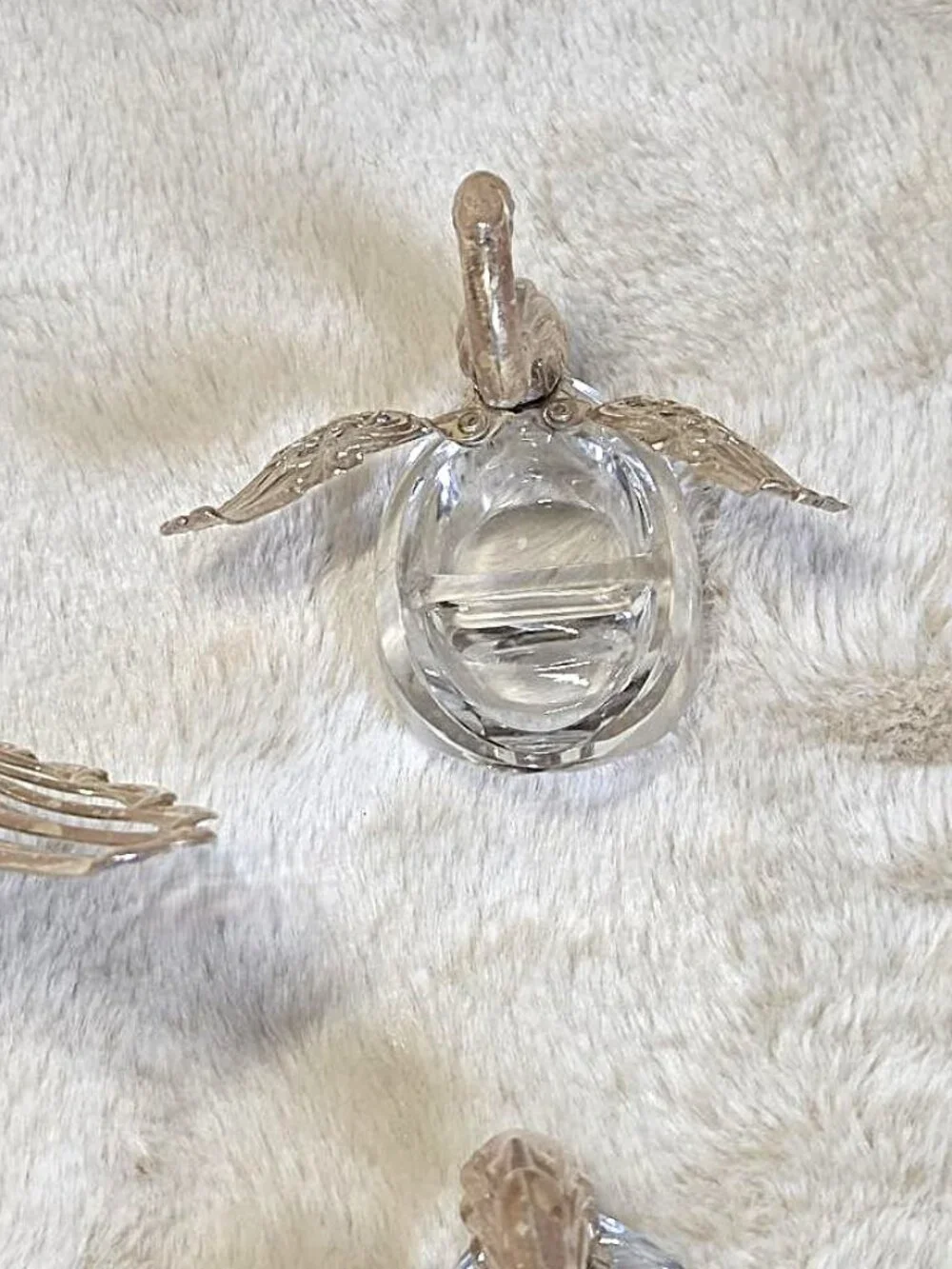 Vintage German Sterling Silver & Crystal Swan Master Salt Cellar Set of 3 - #F